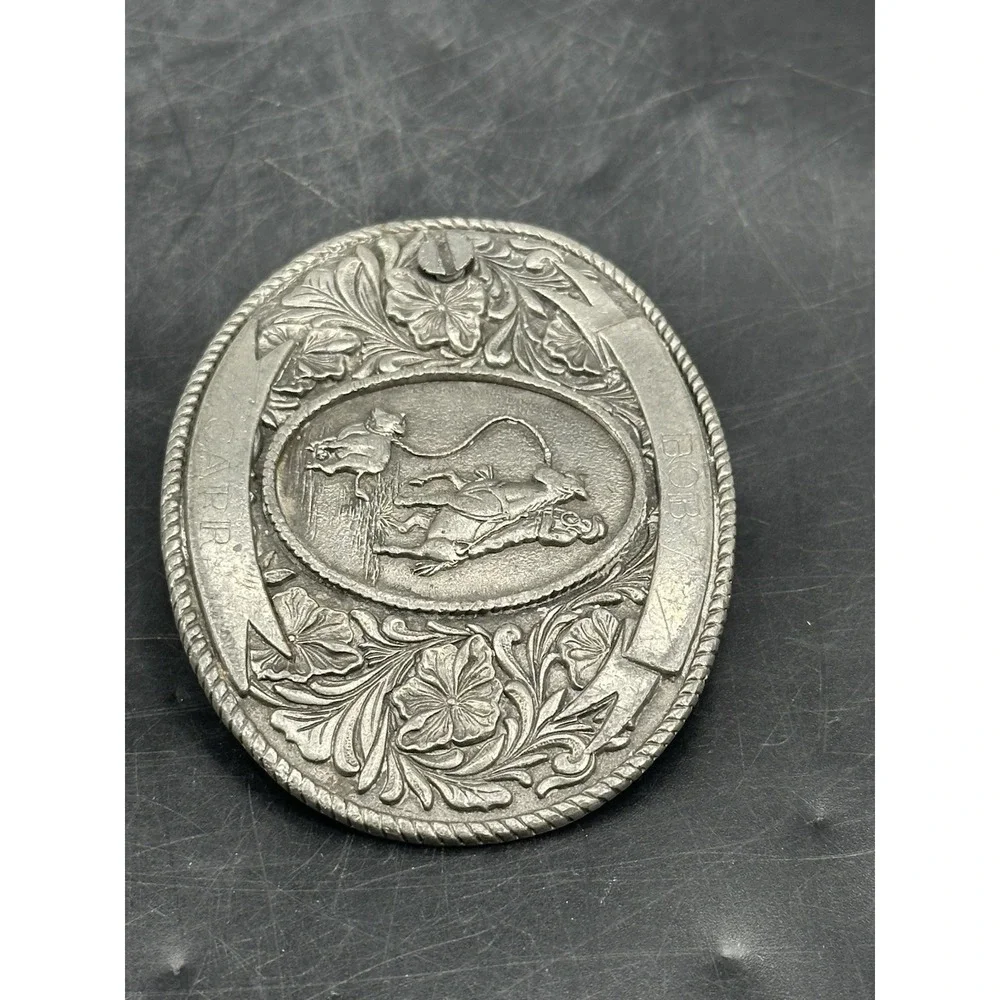 LTC‎ Western Pod CO. 1974 Cowboy Rodeo Belt Buckle